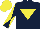 Silk - Dark blue, yellow inverted triangle,dark blue sleeves, yellow diablo, yellow cap