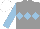 Silk - Grey, light blue triple diamond and sleeves, white cap Silk - Grey, light blue triple diamond and sleeves, white cap