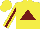 Silk - Yellow, burgundy triangle, burgundy stripe on sleeves, yellow cap