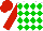 Silk - White, green diamonds, red arms, red cap