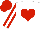 Silk - White, red heart, white stripe on red sleeves, red cap