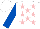 Silk - White, pink stars, royal blue sleeves