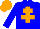 Silk - Big-blue body, orange cross of lorraine, big-blue arms, orange cap