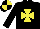 Silk - Black, yellow maltese cross, quartered cap