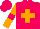 Silk - Fuchsia, orange cross, fuchsia band on orange sleeves