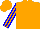 Silk - Orange, blue stripes on orange slvs