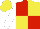 Silk - Red and yellow quartered, white sleeves, yellow cap