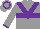 Silk - grey, purple chevron, purple belt, grey sleeves, purple cuffs, grey cap, purple hoop