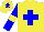 Silk - Yellow, blue cross, blue arms, yellow armlets, yellow cap, blue star
