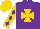 Silk - Purple, gold maltese cross, gold sleeves, purple diamonds, gold cap