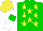 Silk - Green, yellow stars, white sleeves, green armbands, yellow cap