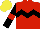 Silk - Red, black chevron hoop, black sleeves, red armbands, yellow cap