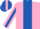 Silk - Pink, Royal Blue stripe