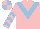 Silk - Pink,light blue chevron, pink sleeves, light blue chevrons, pink cap, light blue quarters,white peak