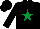 Silk - black, emerald green star