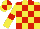 Silk - yellow, red checks, yellow sleeves, red armlets, quartered cap