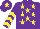 Silk - Purple, yellow stars, yellow chevrons on sleeves, yellow star on cap
