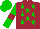 Silk - maroon, green stars, green sleeves, maroon armlets, green cap