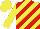 Silk - Yellow, red diagonal stripes, yellow cap