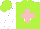 Silk - Lime, white star, lime stars and pink cross on white sleeves, white star on lime cap