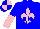 Silk - Blue, pink fleur de lis, halved sleeves, quartered cap