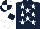 Silk - Dark blue, white stars and sleeves, dark blue armlets on white sleeves, quartered cap