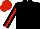 Silk - Black, red stripe on sleeves, red cap