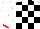 Silk - White, black checks, red cuffs