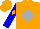 Silk - Orange, silver diamond, orange diamond on blue sleeves