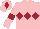 Silk - Pink, maroon triple diamond, armlets and diamond on cap