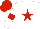 Silk - White, yellow crown on red star, red hoop on sleeves, red cap