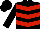 Silk - Black, red inverted chevrons