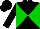 Silk - Black& green diagonal quarters