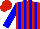 Silk - Red, blue stripes, blue sleeves