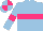 Silk - Light blue, hot pink hoop, armlets, quartered cap