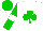 Silk - White, green shamrock, green sleeves, white hoop, green cap, white visor