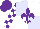 Silk - Lavender and white quarters, purple fleur de lys, purple blocks on white sleeves, purple cap