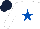 Silk - White, royal blue star, dark blue cap