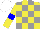 Silk - Yellow, grey checks, blue armbands, white cap