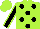 Silk - Lime, black horse, black dots, lime seams on black sleeves