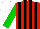 Silk - Red, black stripes and green sleeves, white cap