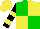 Silk - Green and yellow quarters, yellow bars on black sleeves, yellow cap