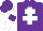 Silk - purple, white cross of lorraine, white sleeves, purple armlets and cap