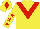 Silk - Yellow, red chevron, yellow sleeves, red stars, yellow cap, red diamond