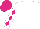 Silk - White, cerise diamonds on white sleeves, cerise cap