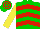 Silk - Green, Red chevrons, Yellow sleeves, Green and Red hooped cap