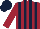 Silk - maroon, dark blue stripes, maroon sleeves, dark blue cap
