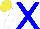 Silk - White, blue crossbelts, white sleeves, yellow cap