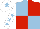 Silk - Light blue and red (quartered), white sleeves, light blue stars, white cap, light blue star