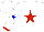 Silk - White, red star, blue star on sleeves, red cuffs on sleeves